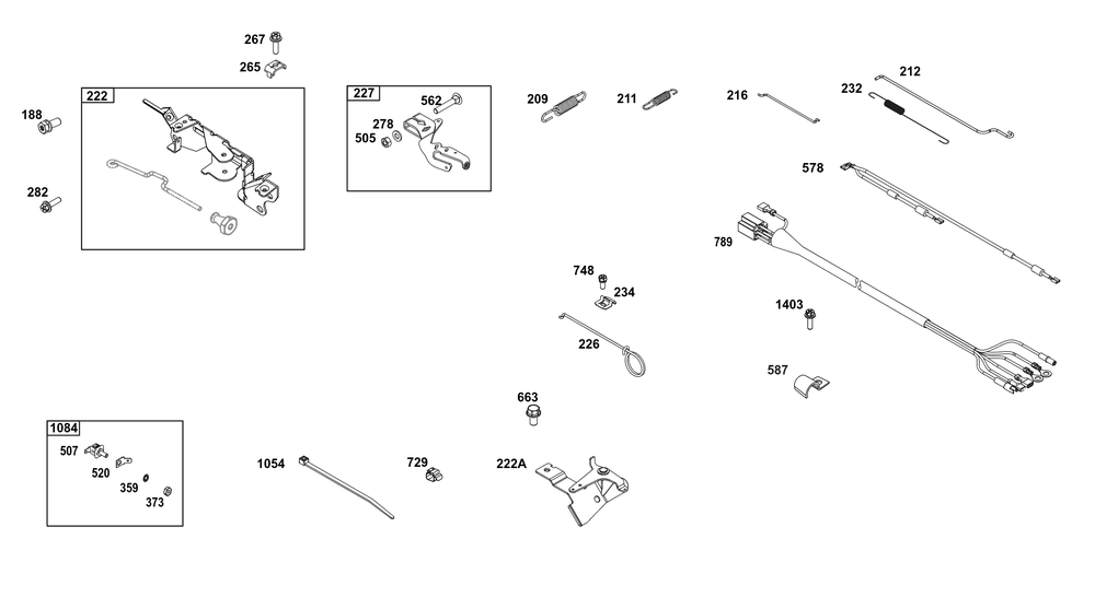 Controls Group Diagram and Parts List for 356447-0661-G1 200000 - 399999 Briggs and Stratton Engine